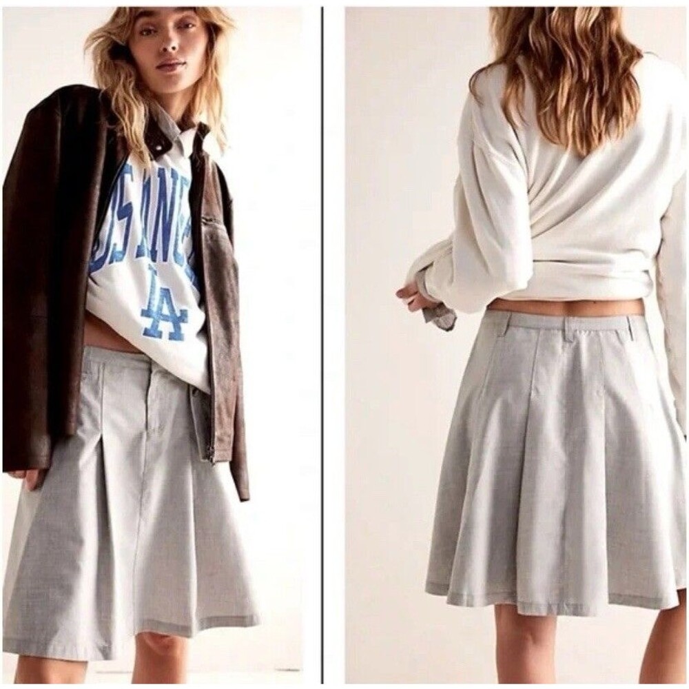 We The Free Suiting Pleated Mini Skirt NWT